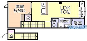 Believe 205 ｜ 福岡県久留米市津福今町（賃貸アパート1LDK・2階・42.38㎡） その2