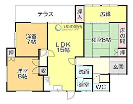 上津町古賀貸家  ｜ 福岡県久留米市上津町（賃貸一戸建3LDK・--・97.13㎡） その2