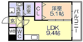 プロスペールSII 206 ｜ 福岡県久留米市東合川８丁目（賃貸マンション1LDK・2階・34.78㎡） その2