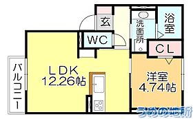 Fontaine和賀2 205 ｜ 福岡県久留米市合川町（賃貸アパート1LDK・2階・40.43㎡） その2