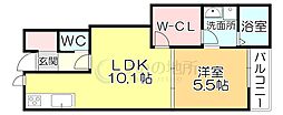 L-bloom東櫛原 1LDKの間取図画像