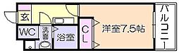 アクティブ梅満 1Kの間取図画像