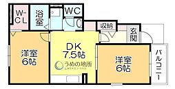 サンリットスクエア3 2DKの間取図画像