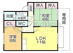 ピュアドーム2 2LDKの間取図画像