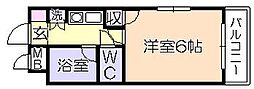 ダイナコート久留米レジックス 1Kの間取図画像