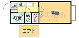 パンシオンビラ久留米E 1Kの間取図画像