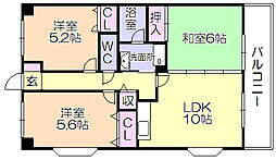 パストラールハイム 3LDKの間取図画像