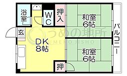ベアーズマンション 2DKの間取図画像