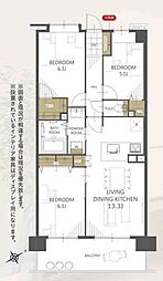 コスモ保土ケ谷パークフォルム 3LDKの間取図画像