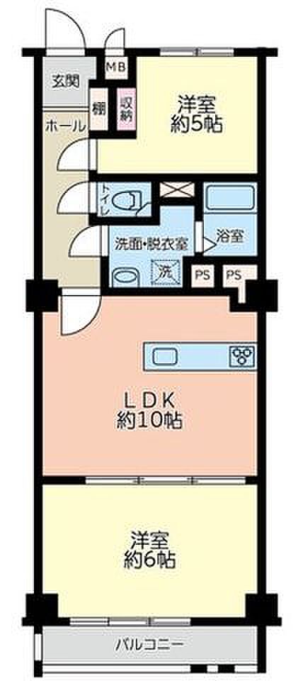2LDK 間取り