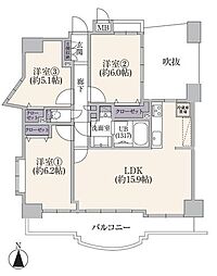 ヴィザージュ海老名 3LDKの間取図画像