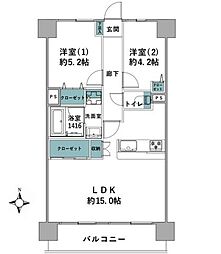 ライオンズヒルズ座間 2LDKの間取図画像