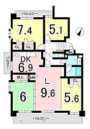 パークシティ水野B棟 4LDKの間取図画像