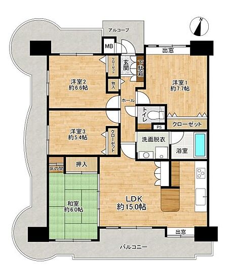 【間取り】各居室に収納がある、4LDKの間取りです♪