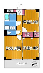 マンションライラック 1LDKの間取図画像