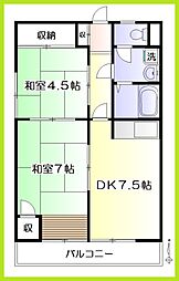 アクイライーコス 2DKの間取図画像