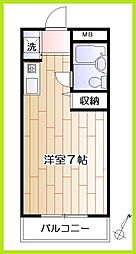 フレール南林間 1Kの間取図画像