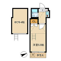 東京メトロ丸ノ内線 中野坂上駅 徒歩8分の賃貸アパート 1階1Kの間取り