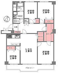 ニューセンバハイツ 4LDKの間取図画像
