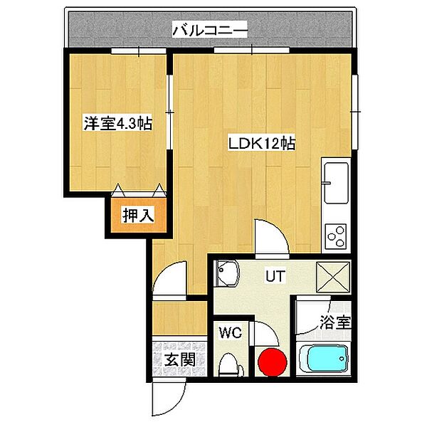 藤グリーンマンション 6-5｜北海道北見市三住町(賃貸マンション1LDK・6階・44.54㎡)の写真 その2