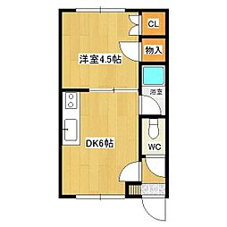 コーポラス小池 1DKの間取図画像