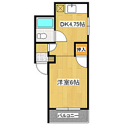 メゾン美芳 1DKの間取図画像