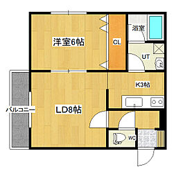 ラピュタハイツ 1LDKの間取図画像