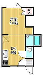 コーポ栄進堂1 1DKの間取図画像
