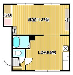 柏陽ハイツ 2LDKの間取図画像