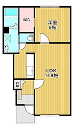 プリモピアット 1LDKの間取図画像
