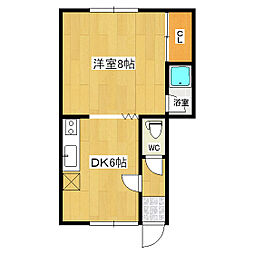 ネージュマンション 1DKの間取図画像