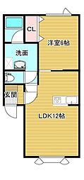 スペースB 1LDKの間取図画像