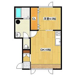 ハイツビアンカ 1LDKの間取図画像