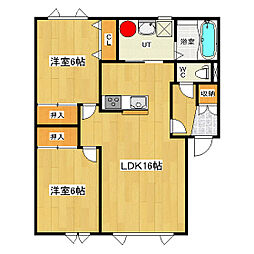 メゾン桜A 2LDKの間取図画像