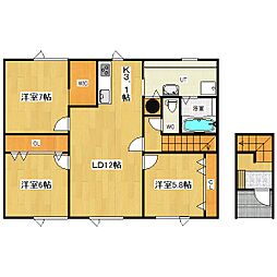 ルシエル1 3LDKの間取図画像