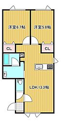 フレスポ高砂 2LDKの間取図画像