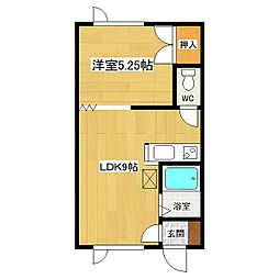 モアクレスト 1DKの間取図画像
