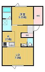 桜VI 1LDKの間取図画像