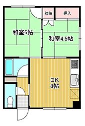 コーポ加納 2DKの間取図画像