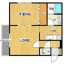 ラピュタハイツ 1LDKの間取図画像