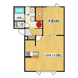 エクセルハイム 1LDKの間取図画像