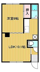 青空美芳ききょう 1LDKの間取図画像