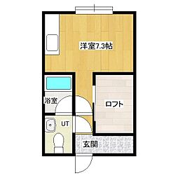 メゾネットヴィオレ ワンルームの間取図画像