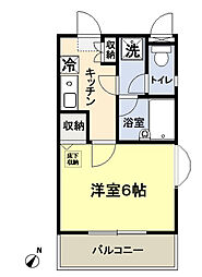 AUレジデンス 1Kの間取図画像