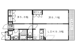 ヴェルデ山科 2LDKの間取図画像