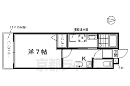 サクシード上鳥羽 1Kの間取図画像