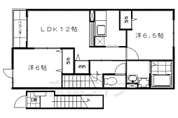 レジデンスカレントA 2LDKの間取図画像