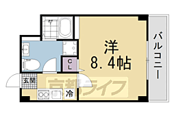 ダブルツリー7番館 1Kの間取図画像