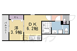 ARCA桂川 1DKの間取図画像