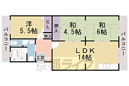 メゾン勧修 3LDKの間取図画像